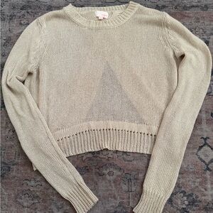 Umgee Cream Crew Neck Cropped Sweater